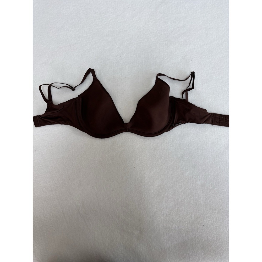 Skims Fits Everybody Brown Underwired T-Shirt Bra 32D Hook & Eye Adjustable